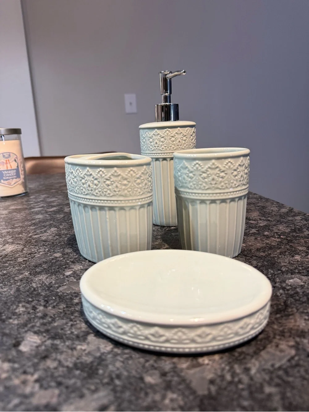 jcpenney Ceramic 4-Piece Bath Accessory Set in Pale Green